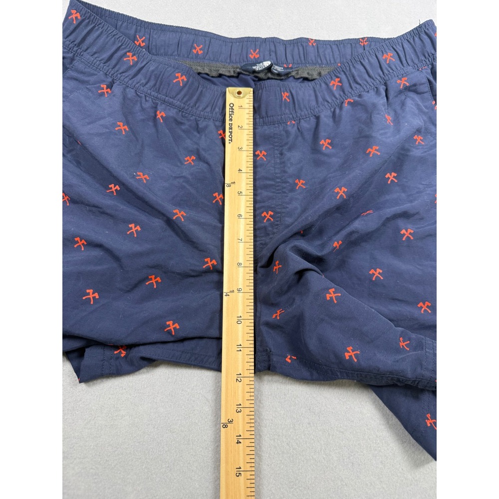 The North Face Mens Class V Water Shorts Navy Orange Ice Axe Print Large L - Picture 4 of 7